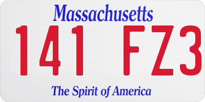 MA license plate 141FZ3