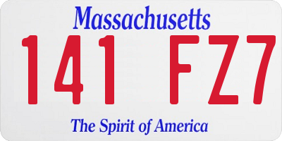 MA license plate 141FZ7