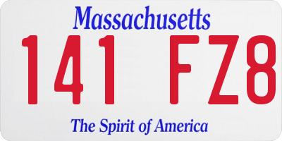 MA license plate 141FZ8