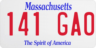 MA license plate 141GA0