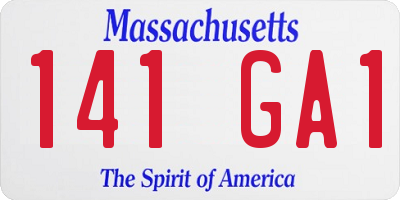 MA license plate 141GA1