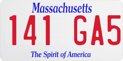 MA license plate 141GA5