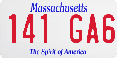 MA license plate 141GA6