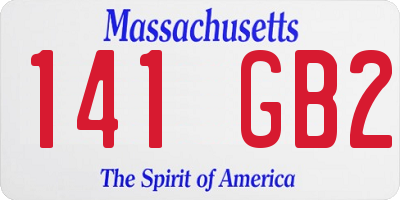 MA license plate 141GB2