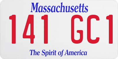 MA license plate 141GC1