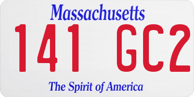 MA license plate 141GC2