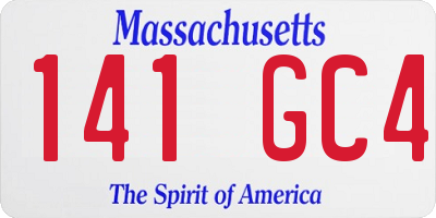 MA license plate 141GC4