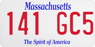 MA license plate 141GC5