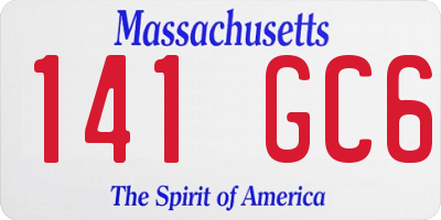 MA license plate 141GC6