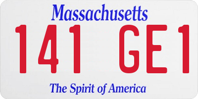MA license plate 141GE1