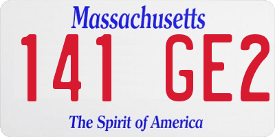 MA license plate 141GE2