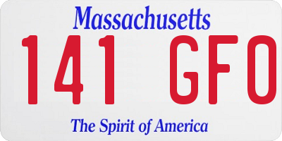 MA license plate 141GF0