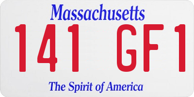 MA license plate 141GF1