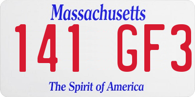 MA license plate 141GF3
