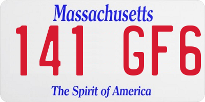 MA license plate 141GF6