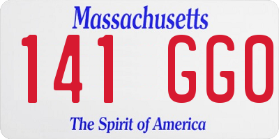 MA license plate 141GG0