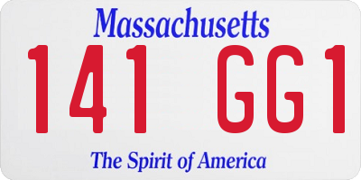 MA license plate 141GG1