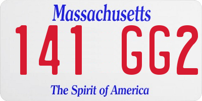 MA license plate 141GG2