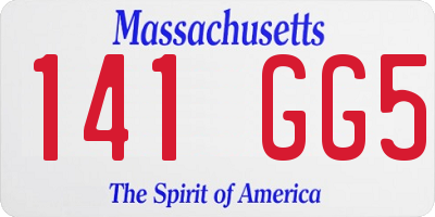 MA license plate 141GG5