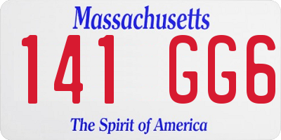 MA license plate 141GG6
