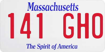 MA license plate 141GH0