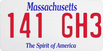 MA license plate 141GH3