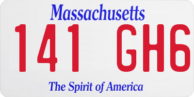 MA license plate 141GH6