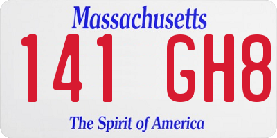 MA license plate 141GH8