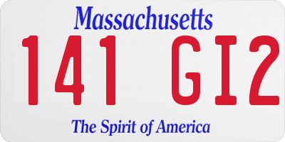 MA license plate 141GI2