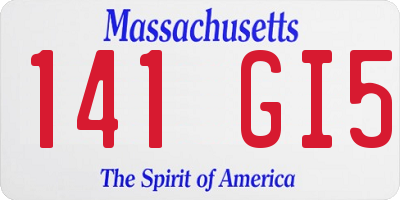 MA license plate 141GI5
