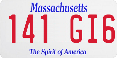 MA license plate 141GI6