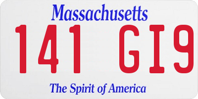 MA license plate 141GI9