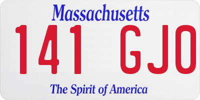 MA license plate 141GJ0