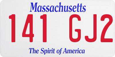 MA license plate 141GJ2