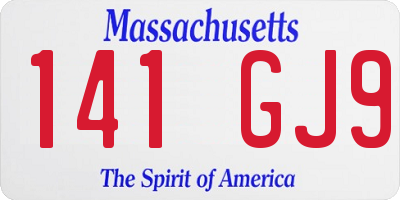 MA license plate 141GJ9