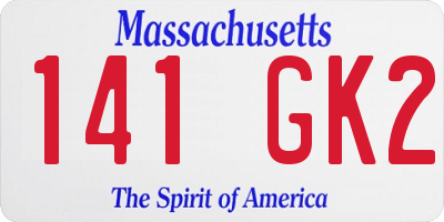 MA license plate 141GK2