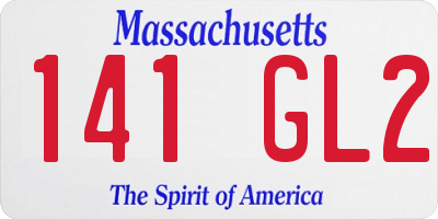 MA license plate 141GL2