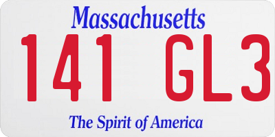 MA license plate 141GL3