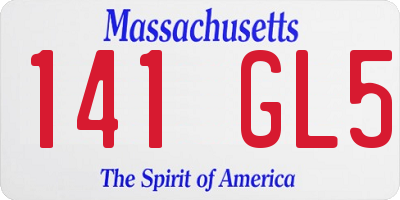 MA license plate 141GL5