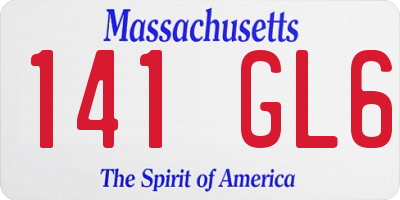 MA license plate 141GL6