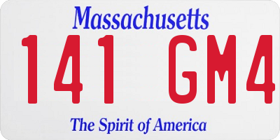 MA license plate 141GM4
