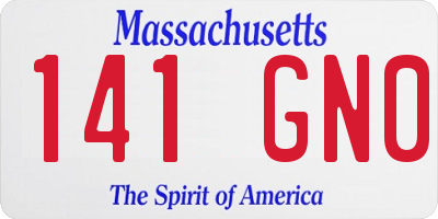 MA license plate 141GN0