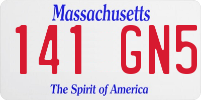 MA license plate 141GN5
