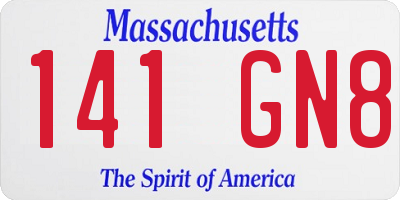 MA license plate 141GN8