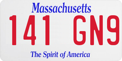 MA license plate 141GN9