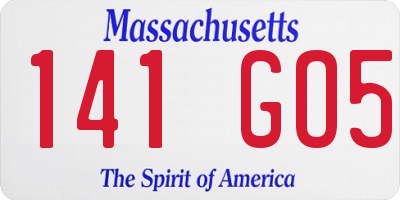 MA license plate 141GO5