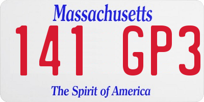 MA license plate 141GP3