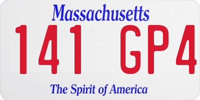 MA license plate 141GP4