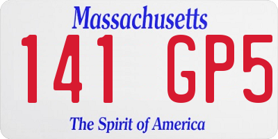 MA license plate 141GP5