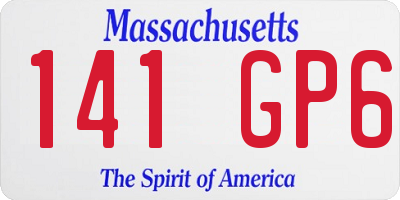 MA license plate 141GP6